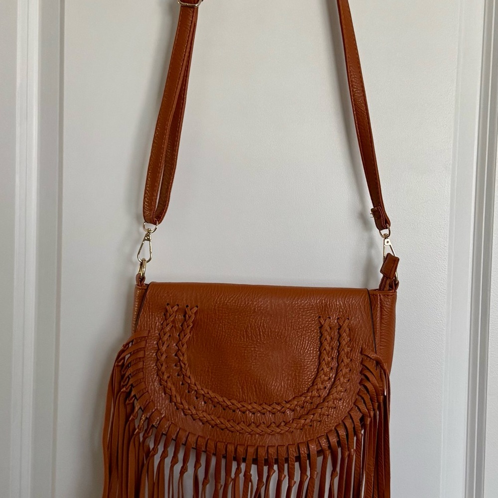Fringed Tan crossbody/ Shoulder Bag